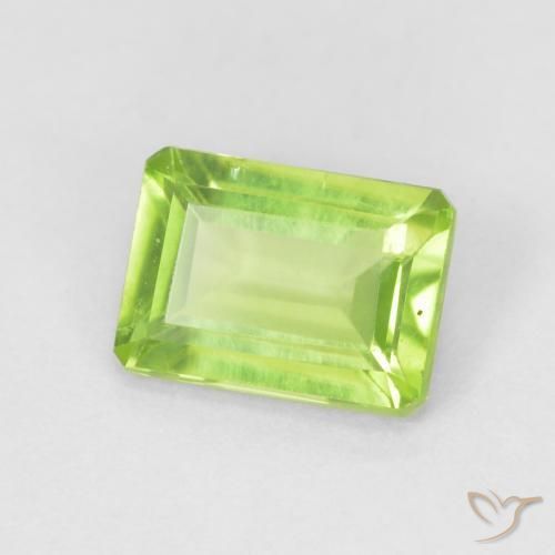 Peridoto Verde claro Natural 1.09ct, Corte Octógono / Esmeralda, VS