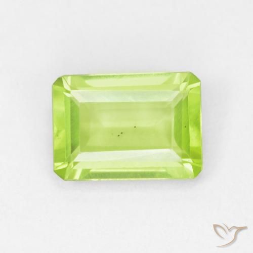 0.96ct Natural Verde médio Peridoto, Corte Esmeralda, VVS