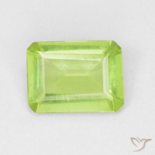 0.67ct Natural Luz verde Peridoto, Corte Esmeralda, VVS