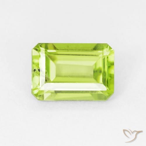 1.06ct Natural Verde claro Peridoto, Corte Esmeralda, VS