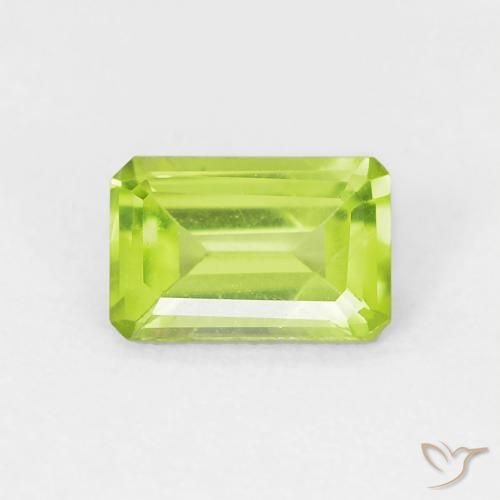 0.57ct Natural Verde claro Peridoto, Corte Esmeralda, VVS-VS
