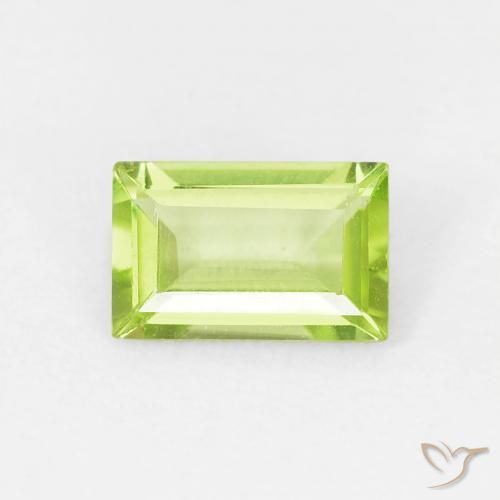 0.52ct Natural Verde claro Peridoto, baguete, VVS-VS