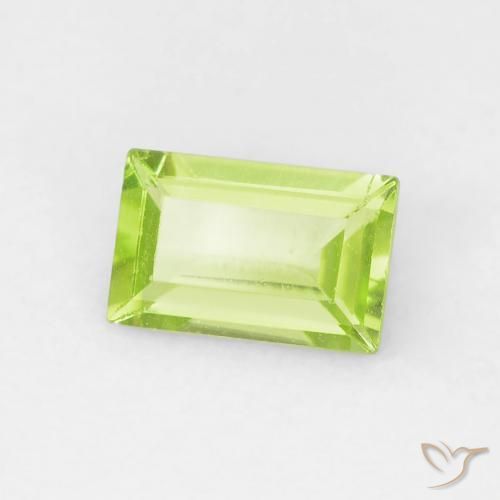 Peridoto Verde claro Natural 0.52ct, baguete, VVS-VS
