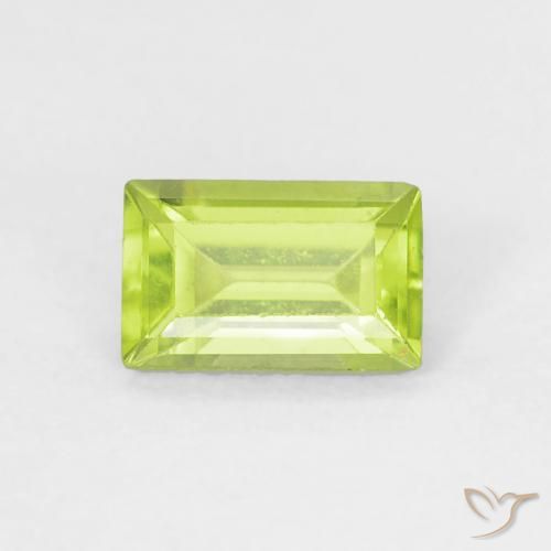 0.53ct Natural Verde claro Peridoto, baguete, VVS-VS