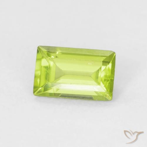 Peridoto Verde claro Natural 0.53ct, baguete, VVS-VS