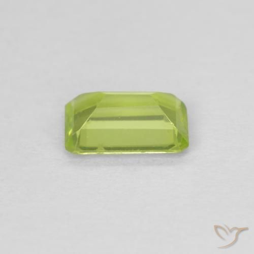 Peridoto Verde amarelado vivo Natural 0.56ct, Corte Octógono / Esmeralda, VVS-VS