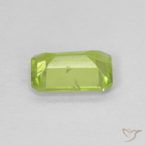 Peridoto Verde amarelado Natural 0.97ct, Corte Octógono / Esmeralda, VS