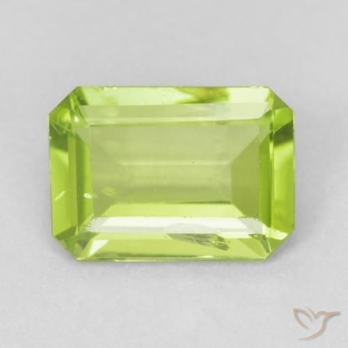 0.78ct Natural Verde claro Peridoto, Corte Esmeralda, VS-SI