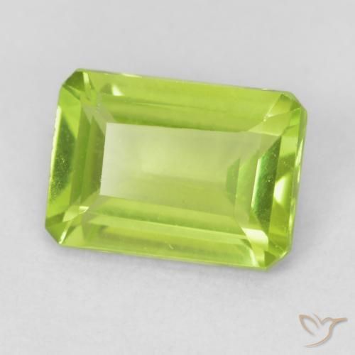 Peridoto Verde amarelado Natural 1.01ct, Corte Octógono / Esmeralda, VS