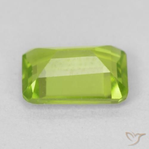 Peridoto Verde amarelado Natural 1.01ct, Corte Octógono / Esmeralda, VS