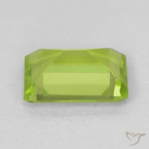 Peridoto Verde amarelado Natural 0.95ct, Corte Octógono / Esmeralda, VVS