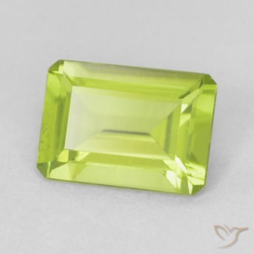 Peridoto Verde médio Natural 0.80ct, Corte Octógono / Esmeralda, VVS