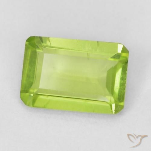 Peridoto Verde médio Natural 0.76ct, Corte Octógono / Esmeralda, VS