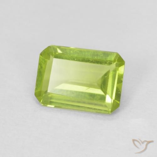 Peridoto Verde amarelado Natural 0.76ct, Corte Octógono / Esmeralda, VVS-VS