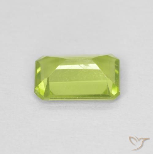 Peridoto Verde amarelado Natural 0.76ct, Corte Octógono / Esmeralda, VVS-VS