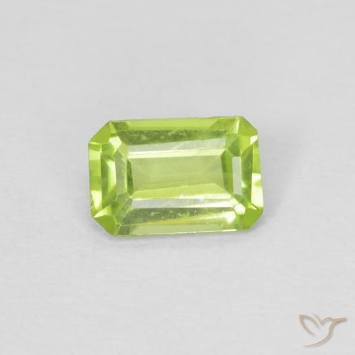 0.49ct Natural Verde médio Peridoto, Corte Esmeralda, VVS-VS