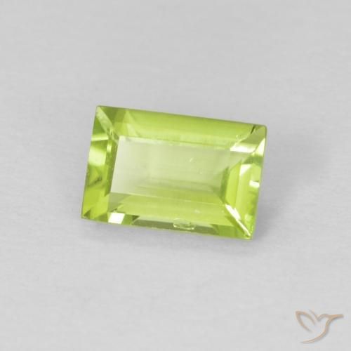 Peridoto Verde médio Natural 0.56ct, baguete, VVS-VS