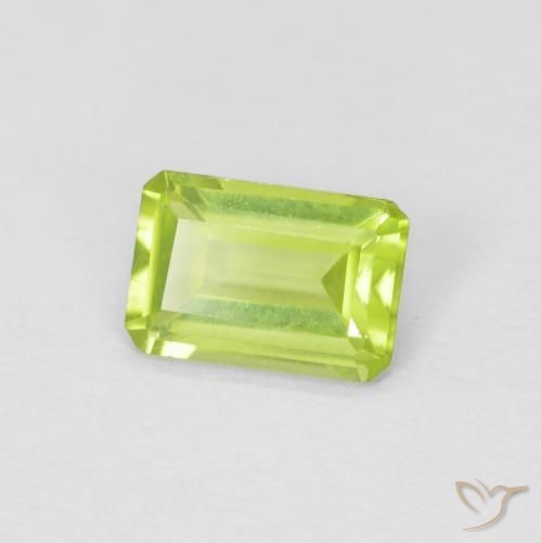 Peridoto Verde claro Natural 0.53ct, Corte Octógono / Esmeralda, VVS-VS