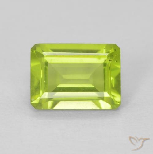 1.12ct Natural Verde claro Peridoto, Corte Esmeralda, VS