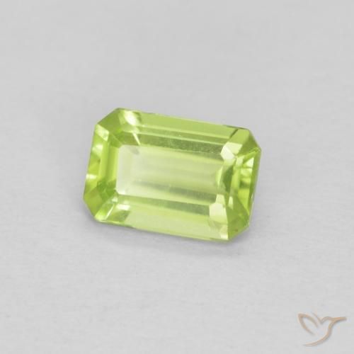 Peridoto Verde médio Natural 0.55ct, Corte Octógono / Esmeralda, VVS-VS