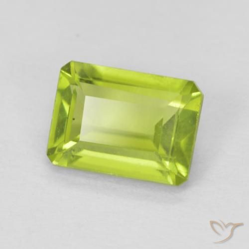 Peridoto Verde claro Natural 1.06ct, Corte Octógono / Esmeralda, VVS-VS