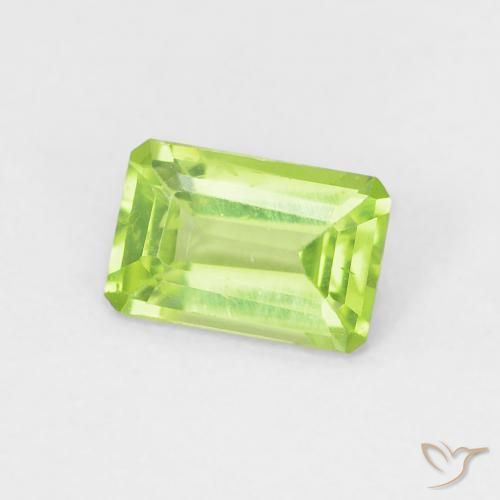 Peridoto Verde amarelado Natural 0.54ct, Corte Octógono / Esmeralda, VS