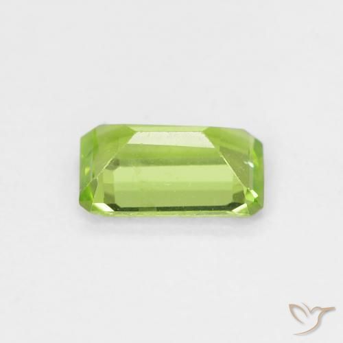 Peridoto Verde amarelado Natural 0.54ct, Corte Octógono / Esmeralda, VS