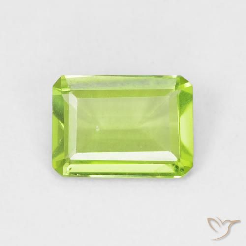 0.79ct Natural Verde amarelado Peridoto, Corte Esmeralda, VVS-VS