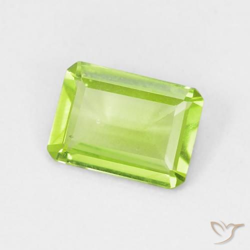 Peridoto Verde amarelado Natural 0.79ct, Corte Octógono / Esmeralda, VVS-VS