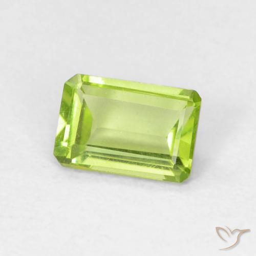 Peridoto Verde claro Natural 0.57ct, Corte Octógono / Esmeralda, VVS-VS