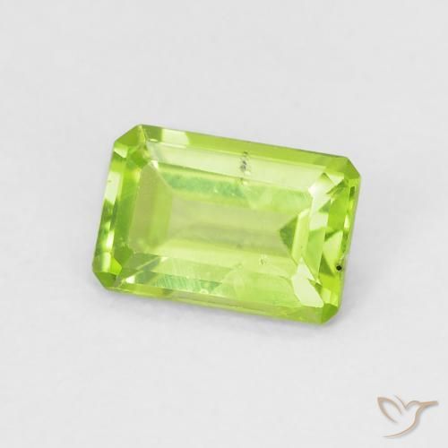 Peridoto Verde médio Natural 0.57ct, Corte Octógono / Esmeralda, VS
