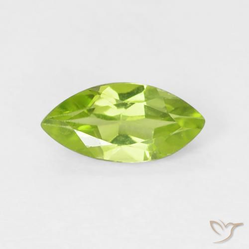 0.60ct Natural Verde médio Peridoto, Marquesa, VS