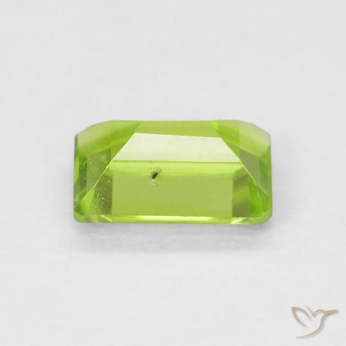 Peridoto Verde médio Natural 1,11ct, Corte Esmeralda, VS