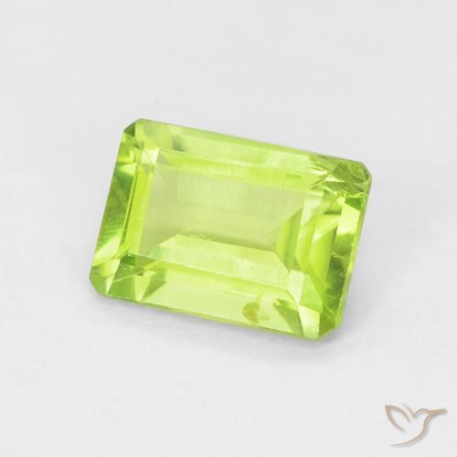 Peridoto Verde médio Natural 1.03ct, Corte Octógono / Esmeralda, VS