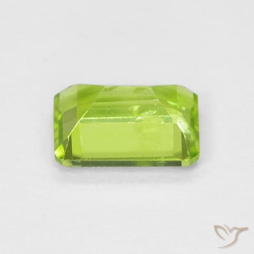 Peridoto Verde médio Natural 1.08ct, Corte Octógono / Esmeralda, VS