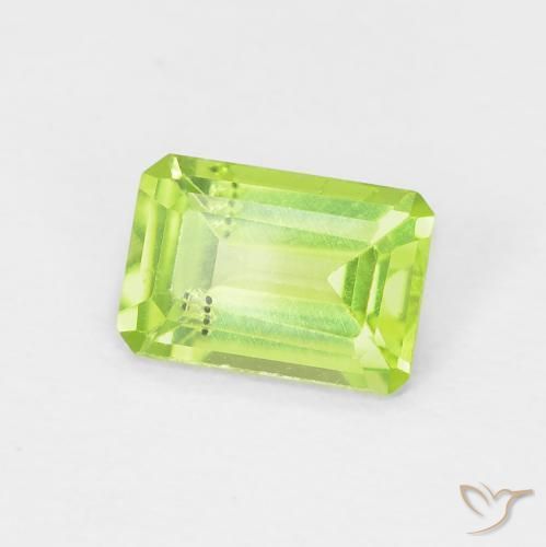 Peridoto Verde amarelado Natural 0.57ct, Corte Octógono / Esmeralda, VS