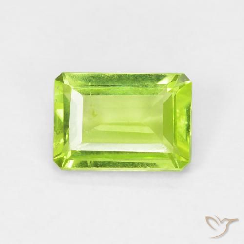 0.99ct Natural Verde amarelado Peridoto, Corte Esmeralda, VS
