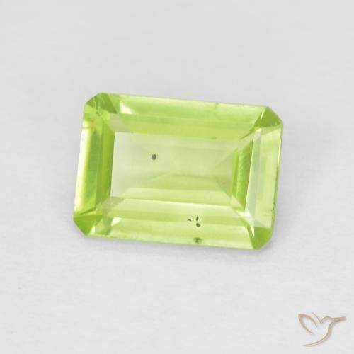 Peridoto Verde claro Natural 0.84ct, Corte Octógono / Esmeralda, Opaco