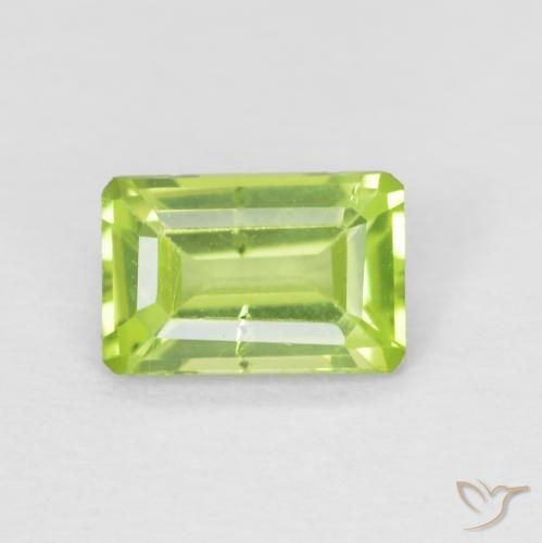 0.59ct Natural Verde claro Peridoto, Corte Esmeralda, VS-SI