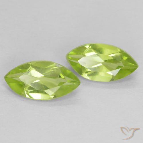 Pedras preciosas de Peridoto Verde claro natural de 1.10 ct, Marquesa, VVS