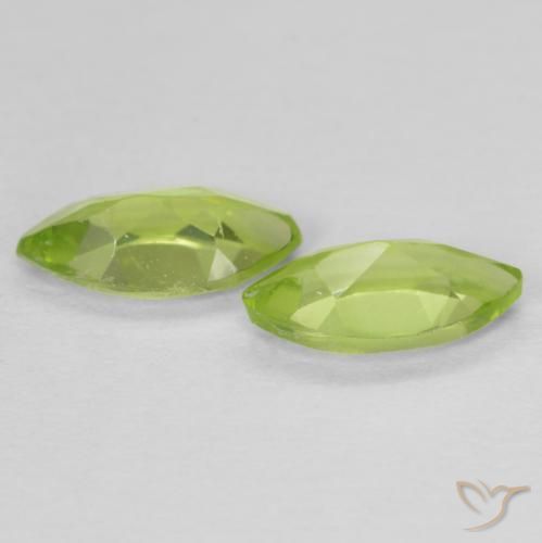 Pedras preciosas de Peridoto Verde claro natural de 1.10 ct, Marquesa, VVS