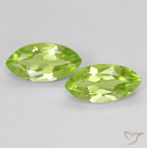 Pedras preciosas de Peridoto Verde amarelado natural de 1.24 ct, Marquesa, VVS-VS