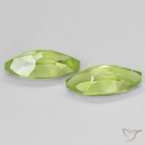 Pedras preciosas de Peridoto Verde amarelado natural de 1.24 ct, Marquesa, VVS-VS