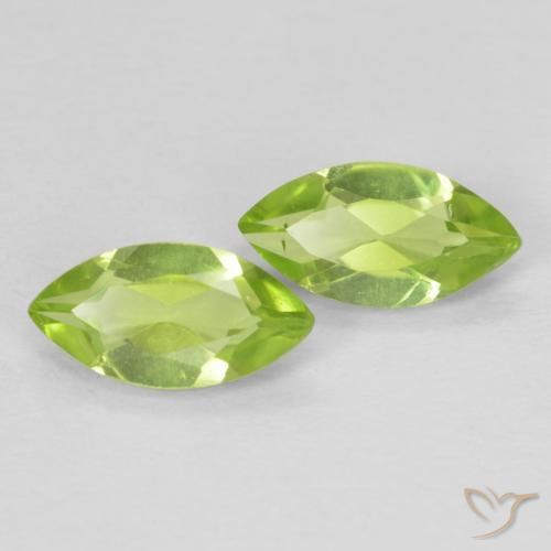 Pedras preciosas de Peridoto Verde amarelado vivo natural de 1.23 ct, Marquesa, VVS