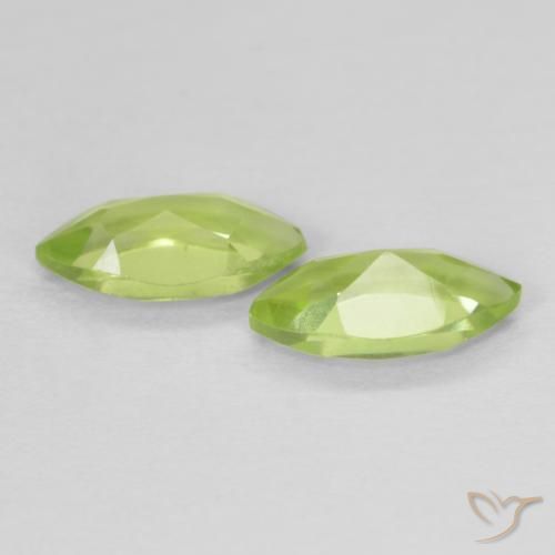 Pedras preciosas de Peridoto Verde amarelado vivo natural de 1.23 ct, Marquesa, VVS