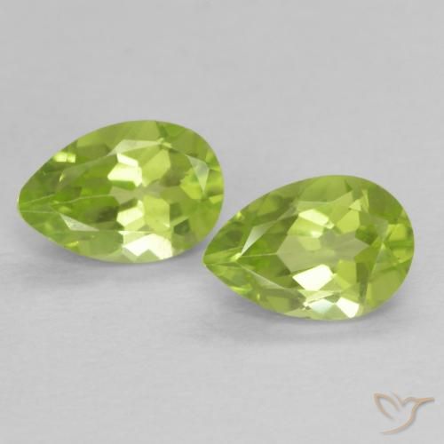 0.91ctw Natural verde vivo Peridoto, Formato de pêra, VVS-VS