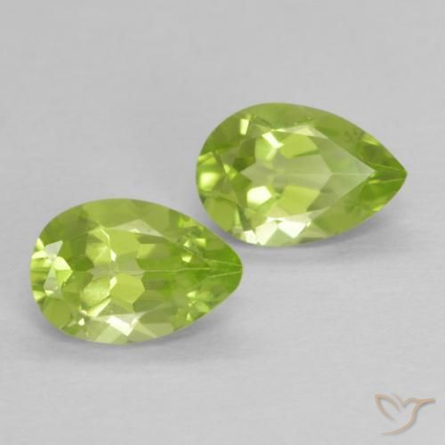 Pedras preciosas de Peridoto verde vivo natural de 0.91 ct, Formato de pêra, VVS-VS