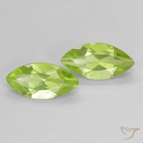 Pedras preciosas de Peridoto Luz verde natural de 1.11 ct, Marquesa, VVS-VS