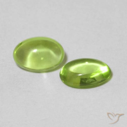 Pedras preciosas de Peridoto Verde médio natural de 0.98 ct, oval, Transparente