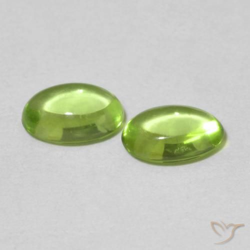 Pedras preciosas de Peridoto Verde médio natural de 0.98 ct, oval, Transparente